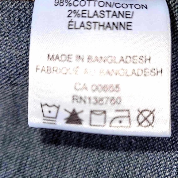 Dark Denim Front Floral Patch Jean Jacket size small - Picture 4 of 5